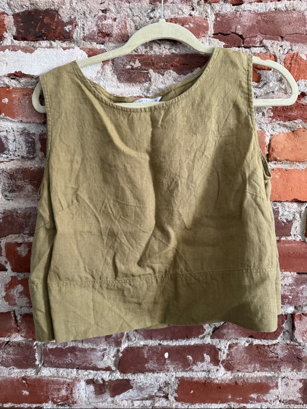 Linen fox cropped tank
